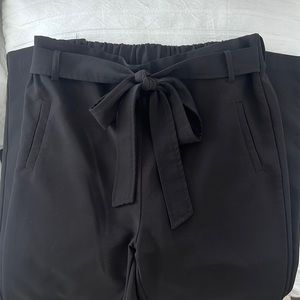 Tie front high rise dress pants